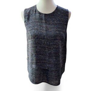 Theory Hodal C Silk Sleeveless Blouse Size Large Dark Academia‎ Professor Core